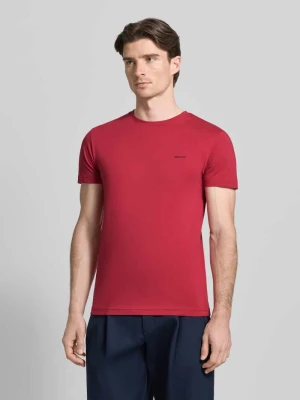 t-shirt z detalem z logo Gant