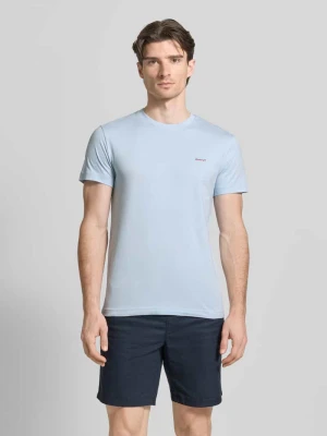 t-shirt z detalem z logo Gant