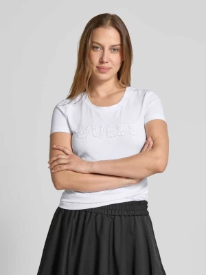 T-shirt z detalem z logo Guess