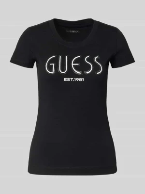T-shirt z detalem z logo Guess