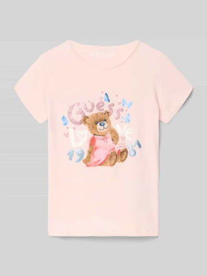 T-shirt z detalem z logo Guess