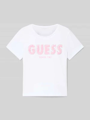 T-shirt z detalem z logo Guess