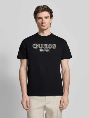 T-shirt z detalem z logo Guess