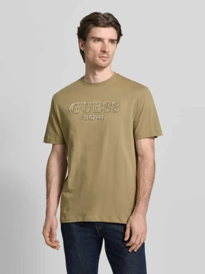T-shirt z detalem z logo Guess