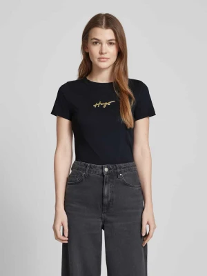 T-shirt z detalem z logo HUGO