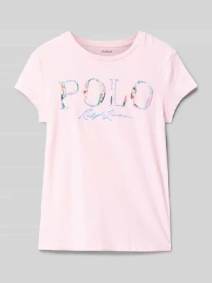 T-shirt z detalem z logo i okrągłym dekoltem Polo Ralph Lauren Teens