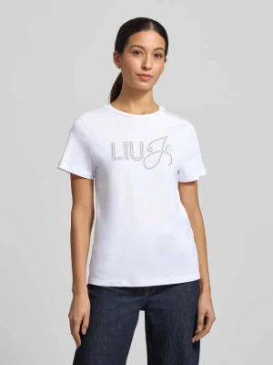 T-shirt z detalem z logo Liu Jo White