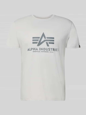 T-shirt z detalem z logo model 'BASIC' alpha industries