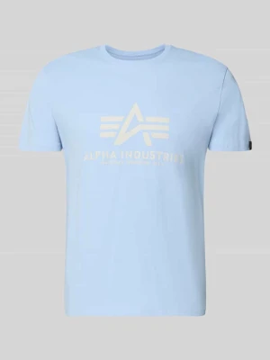 T-shirt z detalem z logo model 'BASIC' alpha industries