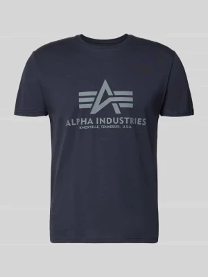 T-shirt z detalem z logo model 'BASIC' alpha industries