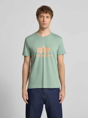 T-shirt z detalem z logo model 'BASIC' alpha industries