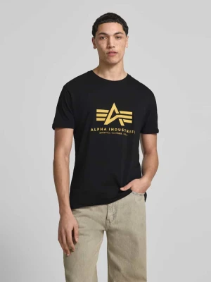 T-shirt z detalem z logo model 'Basic' alpha industries