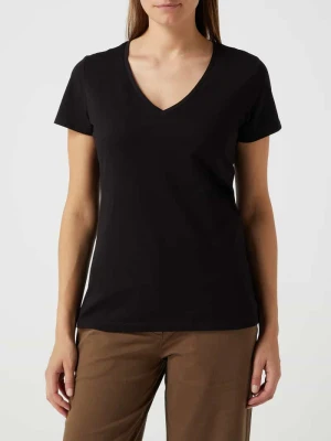 T-shirt z detalem z logo model ‘Basic’ QS