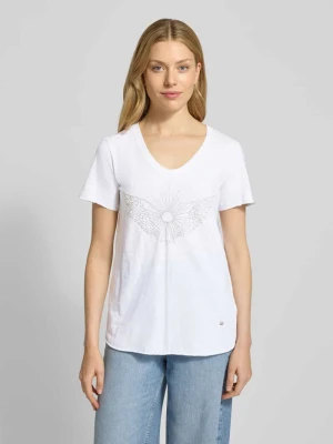 T-shirt z detalem z logo model ‘Gethi’ MOS MOSH