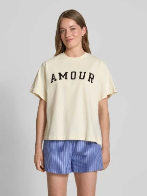 T-shirt z detalem z logo model ‘Josie’ OH APRIL