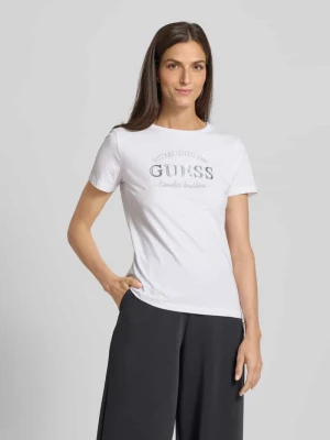 T-shirt z detalem z logo model ‘NINA’ Guess Activewear