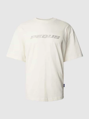 T-shirt z detalem z logo PEQUS