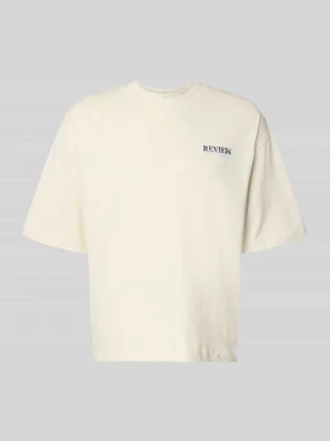 t-shirt z detalem z logo REVIEW