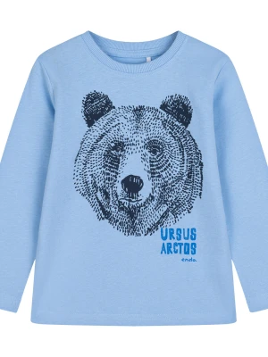 T-shirt z długim rękawem dla chłopca, z niedźwiedziem i napisem "ursus arctos", niebieski 3-8lat Endo