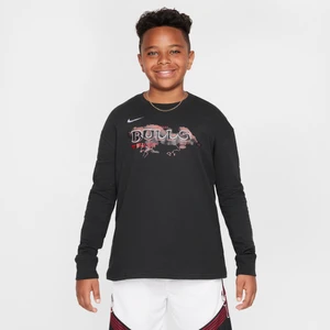 T-shirt z długim rękawem dla dużych dzieci (chłopców) Chicago Bulls Essential Max90 Nike NBA - Czerń
