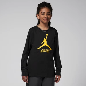 T-shirt z długim rękawem dla dużych dzieci (chłopców) Jordan NBA Los Angeles Lakers Essential - Czerń