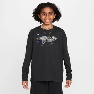 T-shirt z długim rękawem dla dużych dzieci (chłopców) Max90 Nike NBA Golden State Warriors Essential - Czerń