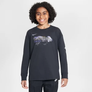 T-shirt z długim rękawem dla dużych dzieci (chłopców) Max90 Nike NBA Los Angeles Lakers Essential - Czerń