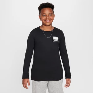 T-shirt z długim rękawem dla dużych dzieci (chłopców) Nike NBA Brooklyn Nets Essential - Czerń
