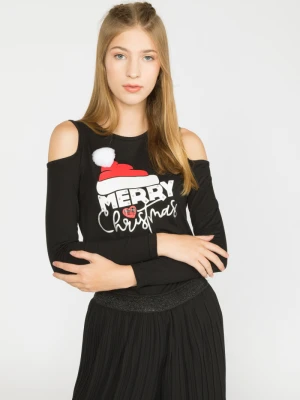 T-shirt z długim rękawem dla dziewczyny MERRY CHRISTMAS Reporter