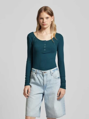 T-shirt z długim rękawem i dekoltem w łódkę Pieces