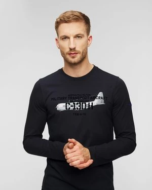 Zdjęcie produktu T-shirt Z Długim Rękawem Męski Aeronautica Militare Granatowy