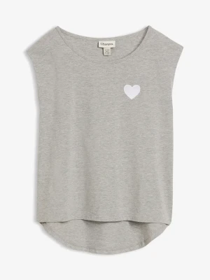 T-shirt z dłuższym tyłem, z lejącej mieszanki wiskozy BonPrix szary