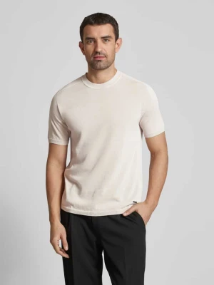 T-shirt z dodatkiem lnu i detalem z logo model ‘FASHI’ AlphaTauri