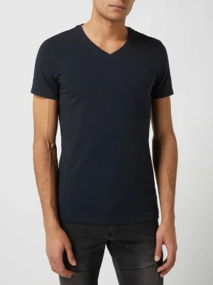 T-shirt z dodatkiem streczu model ‘Lincoln’ casual friday