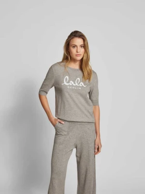 T-shirt z dodatkiem wełny lala Berlin Średnioszary