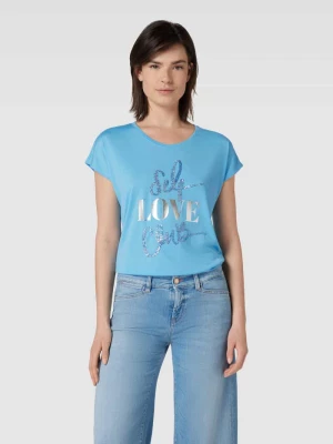 T-shirt z dodatkiem wiskozy i cekinowym obszyciem montego