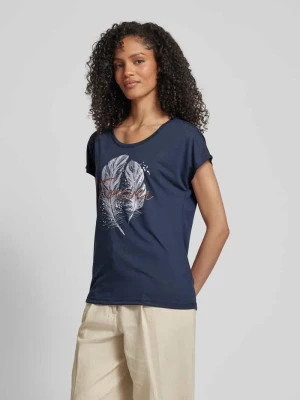 T-shirt z dodatkiem wiskozy i nadrukiem z motywem montego