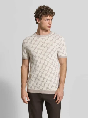t-shirt z dodatkiem wiskozy i okrągłym dekoltem model 'Ravao' JOOP! Złamany biały