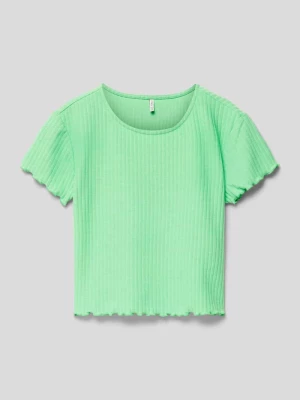 T-shirt z drobnym prążkowaniem model ‘KONNELLA’ Only