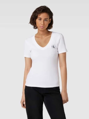 T-shirt z efektem prążkowania Calvin Klein Jeans