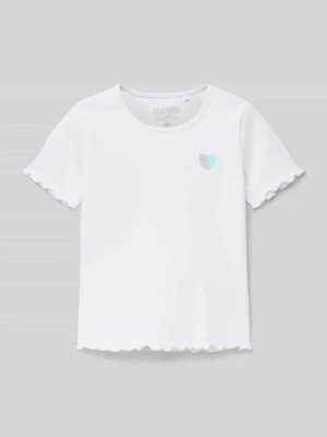 T-shirt z efektem prążkowania i okrągłym dekoltem BLUE SEVEN
