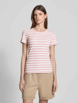 T-shirt z efektem prążkowania i okrągłym dekoltem Christian Berg Woman