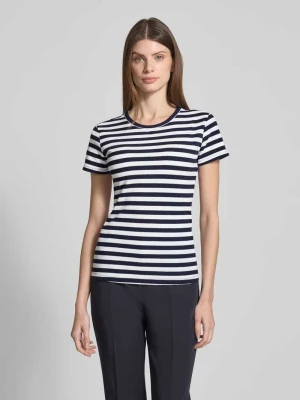 T-shirt z efektem prążkowania i okrągłym dekoltem Christian Berg Woman