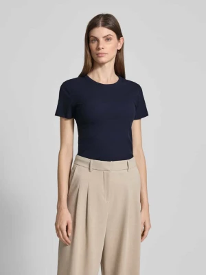 T-shirt z efektem prążkowania i okrągłym dekoltem Christian Berg Woman