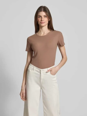 T-shirt z efektem prążkowania i okrągłym dekoltem Christian Berg Woman