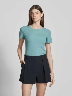 T-shirt z efektem prążkowania i okrągłym dekoltem Christian Berg Woman