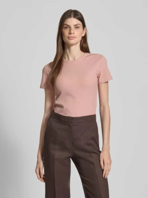 T-shirt z efektem prążkowania i okrągłym dekoltem Christian Berg Woman