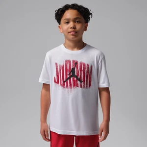 T-shirt z efektem znoszenia dla dużych dzieci Jordan - Biel