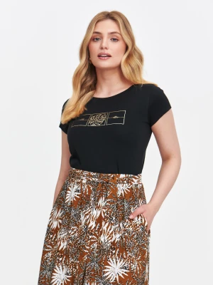 T-shirt z efektownym złotym nadrukiem Top Secret