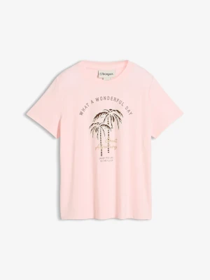 T-shirt z elastycznej mieszanki wiskozy BonPrix różowy